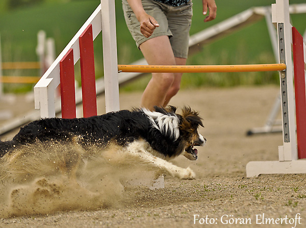 Ell kör så sanden sprutar